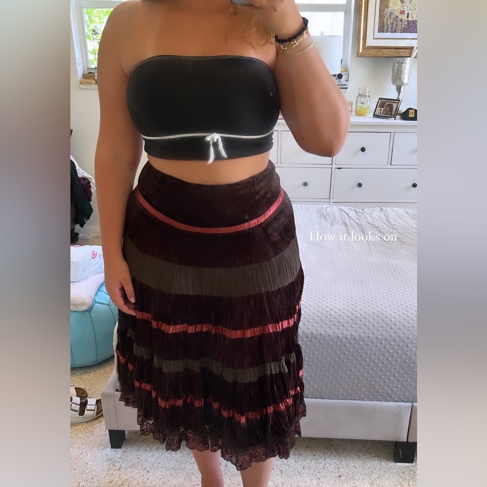 Vintage Velvet Skirt from Paris